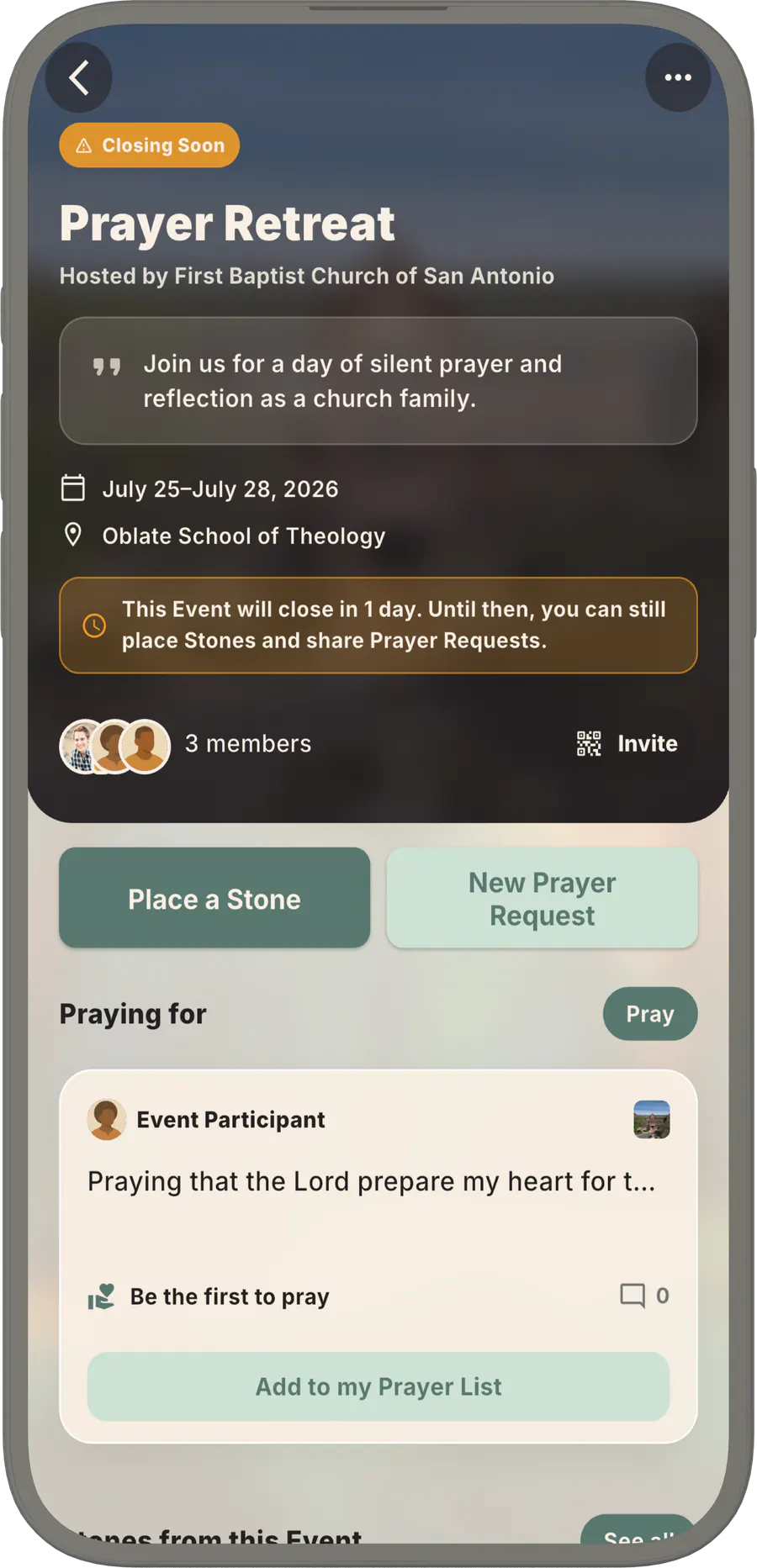A church event in Living Stones.