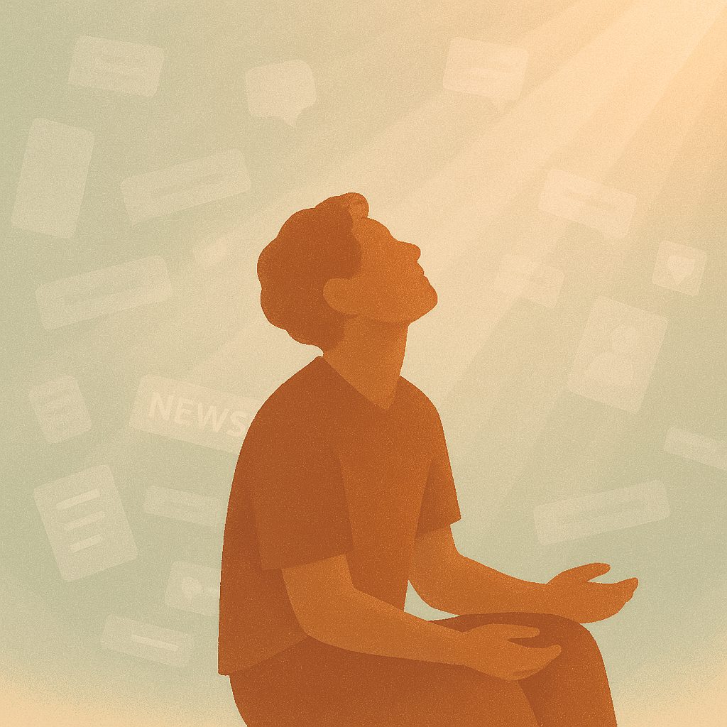 A person looking up while using a phone.