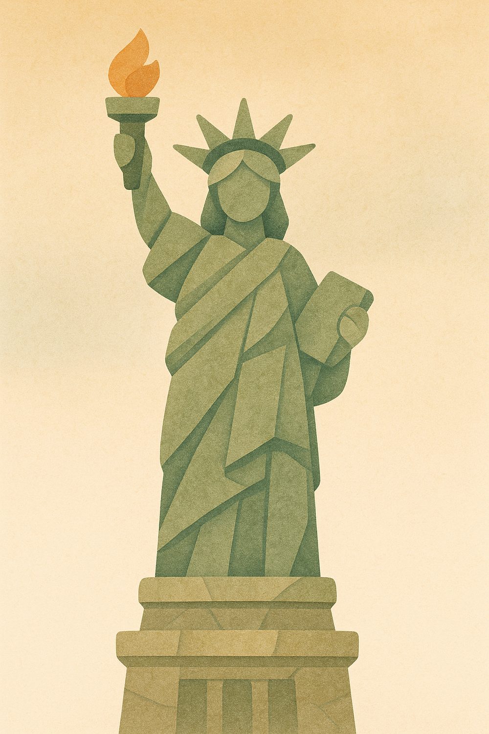 Stylized Statue of Liberty illustration.